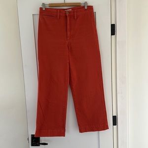 From 2019, Madewell slim Emmett Wide-Leg Crop Pant - Russet Color- Size 28 Tall